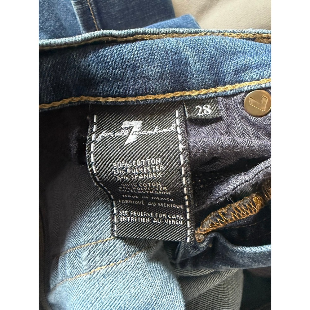 7 For All Mankind Ankle Gwenevere Skinny Jeans Medium Wash Blue Denim Size 28 - Picture 4 of 5